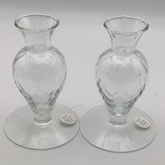Vintage Princess House Pair of Hand Blown Crystal Candlestick Holders - Picture 5 of 9